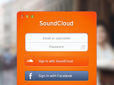 SoundCloud Sign In [.sketch] button freebie login os x sign in signin sketch soundcloud window