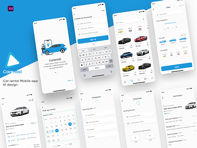 car rental app design app design ui ux