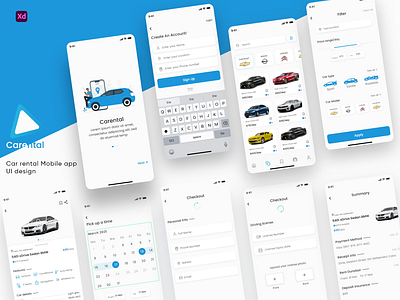 car rental app design