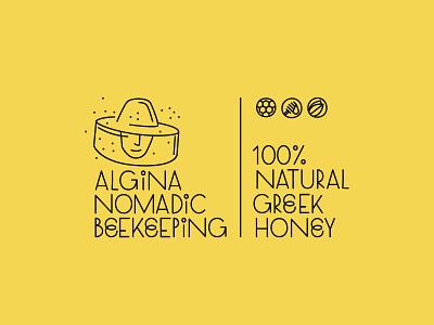 Algina honey logo beekeeper branding label lettering logo logotype nature organic packaging typogaphy