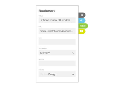 Bookmark Design app bookmark simple ui