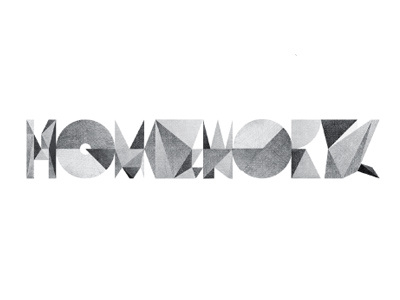 Homework geometric logo pencil treatment type typographic