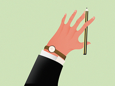 Self - Hand curves designer finger hand illustration pencil viktor watch