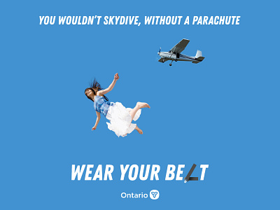 Wear Your Belt - Seatbelt Safety PSA ad campaign ad design advertising advertising campaign advertising design art direction art director blue canada falling ontario photoshop psa student project student work