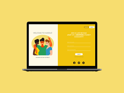 Daily Ui Challenge Day 1: Huddle Sign-Up/Sign-In Page