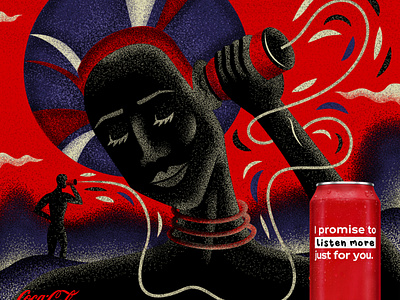Listen More - Concept design for Coca Cola Campaign adcampaign cocacola design digitalart illustration texture