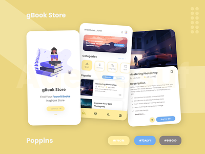 gBook - UI UX Design Book Store Platform app application apps book design interface mobile app design mobile apps store store app ui ui design uiux ux ux reseach