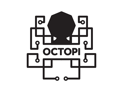 Octopi black circuit grid line logo octo octopi octopus wire