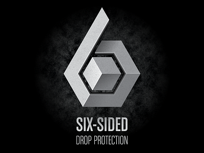Six Sided Logo 6 black cube dimension geometric gray hexagon logo six texture
