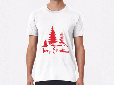 Merry Christmas Premium T-Shirt branding christmas design graphic design hat hollyday illustration logo santa tree vector