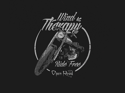 Open Road "Wind Therapy" T-shirt design graphic illustration motorcycle art tshirtdesign vector illustration