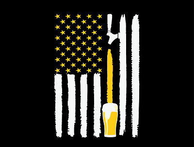 Craft Beer American Flag USA design graphic design illustration logo t shirt design vector