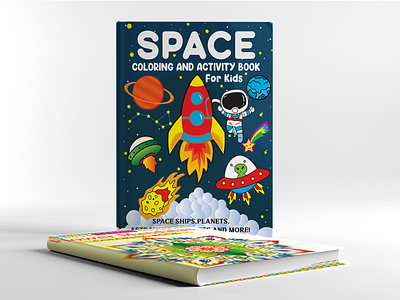 Space coloring book cover