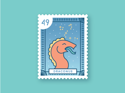 Draconus illustration logo stamp vector