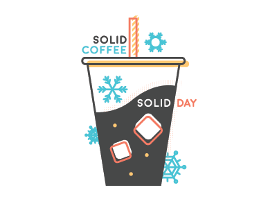 Coffee Cube Illustration coffee cold cup drink illustration snowflake vector