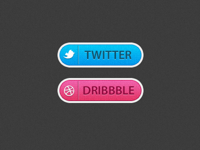 Twitter and Dribbble buttons buttons dribbble france social twitter