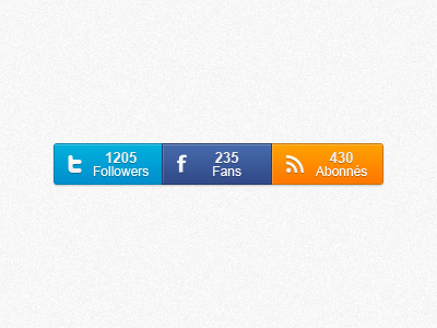 Social Counters button buttons counter facebook france free rss social twitter