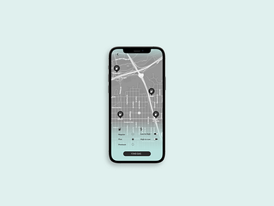 Selection Controls & Map app creative design gas app graphic map mapping minimal select typography ui ux