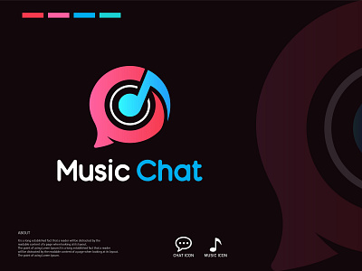 MusicChat App Icon Design abstract app icon best logo brand identity branding chat app icon chat icon chat music design graphic design icon design identity logo logo designer modern social social app