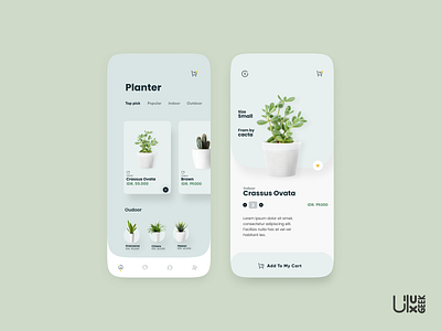 Planter App design designer graphicdesign logo pastel plant app ui ux