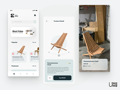 Furniture Shop App | Mobile App Design chair figma furniture app mobile app museum panamericana chair ui design