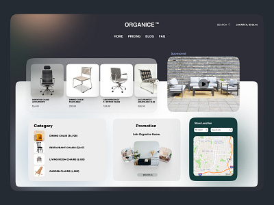 ORGANICE™ | Furniture Shop accupunto branding chair dashboard designer figma graphic design panamericana chair ui uidesign ux uxdesign website