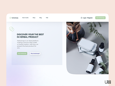 herbainaja | Landing page Website designer figma graphic design herb herbainaja hero illustration kosmetik landingpage logo maklon ui ux website