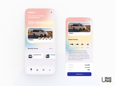 Campvy | Campervans Rental App campervans car color designer figma illustration mobile app rent ui uide uxdesign