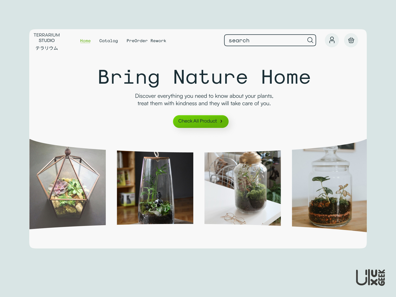 Terrarium Studio Terrarium Marketplace site by UIUXGEEK.ID on Dribbble