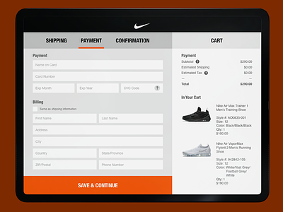 Nike Product Checkout Concept checkout page ecommerce form nike product design productdesign ui ui design uidesign uiux ux ux design uxdesign uxui