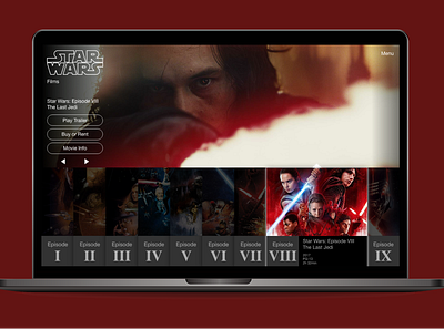 Star Wars Film Page Redesign Concept adobe xd design process interaction design product design prototype prototyping prototyping process star wars ui ui design user experience user experience design user interface user interface design ux ux design web design website website design