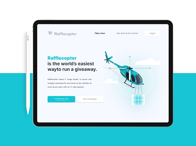 Rafflecopter SaaS Landing Page branding illustration typography website