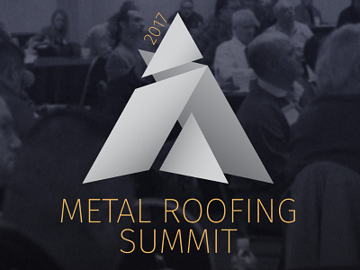 Metal Roofing Summit Logo abstract branding event geometric geometry identity logo mountain purple summit yellow