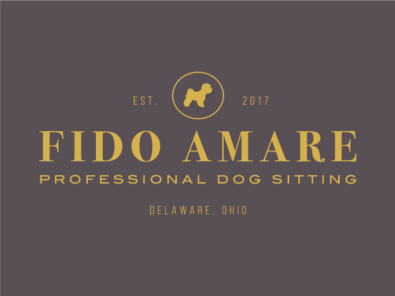 Professional Dog Sitting Logo ohio amare fido business sitter dog pet branding logo