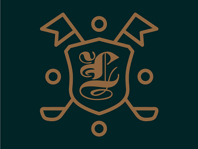 The Links Agency Logo badge branding gold golf green icon logo