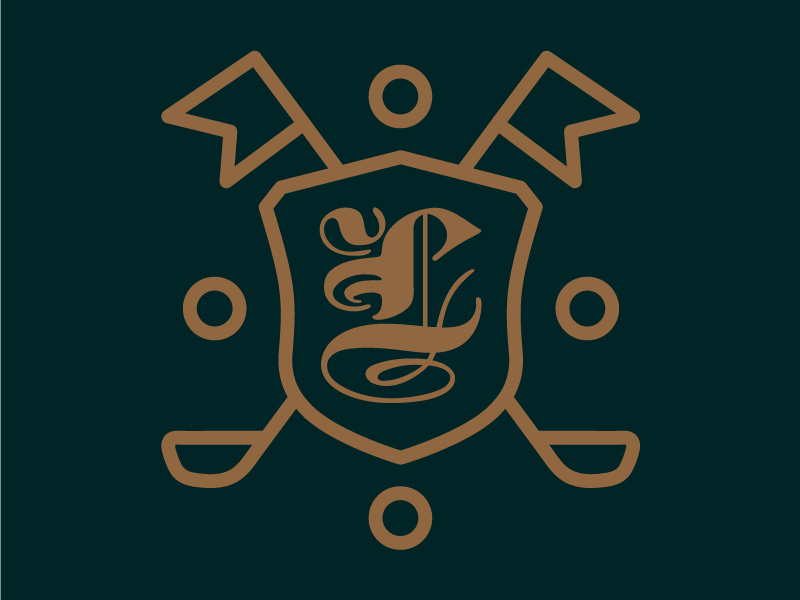 The Links Agency Logo branding gold green icon badge logo golf