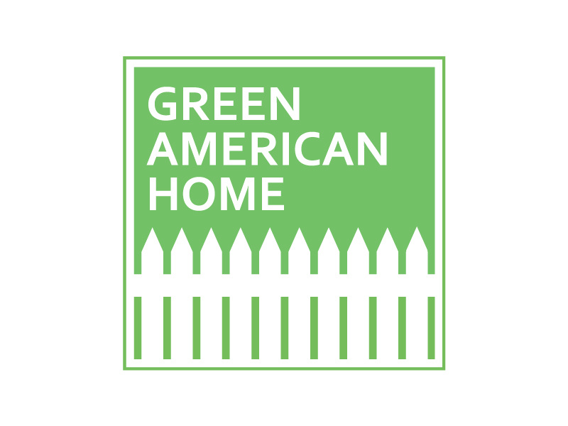 Green American Home Logo Design environment eco building home logo american green