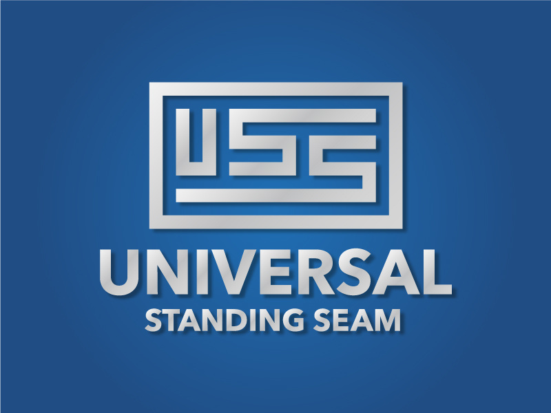 Universal Standing Seam Logo uss flag universal design identity roofing product branding logo