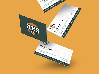 ARS Business Cards business card design green mockup orange