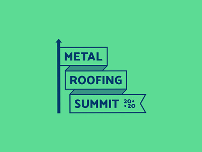 Metal Roofing Summit Logo 2020 2020 blue branding conference event flag flag logo flat flat design green logo summit