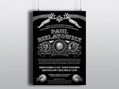 Paul Bielatowicz Tour Poster & T-Shirts classical composter design guitar music poster poster design silent movie tour