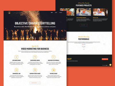 Bonfire Film Website branding design ui ux video production web design website