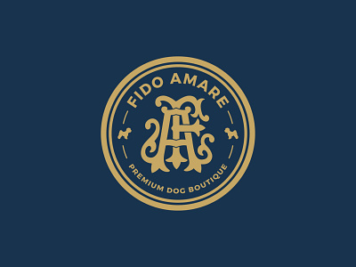 Fido Amare Logo Redesign amare badge blue branding branding design dog ecommerce fa fido identity logo monogram pet premium store
