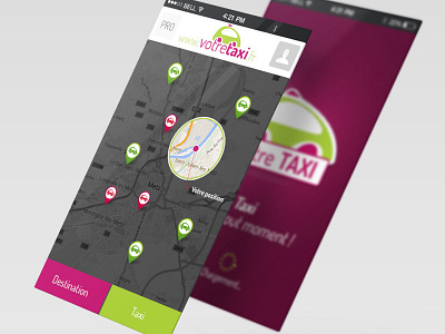 VotreTaxi android app design ios mobile ui