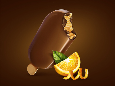 Chocolate Ice Cream brown chocolate food fruit glaze ice cream icon illustration orange sweet