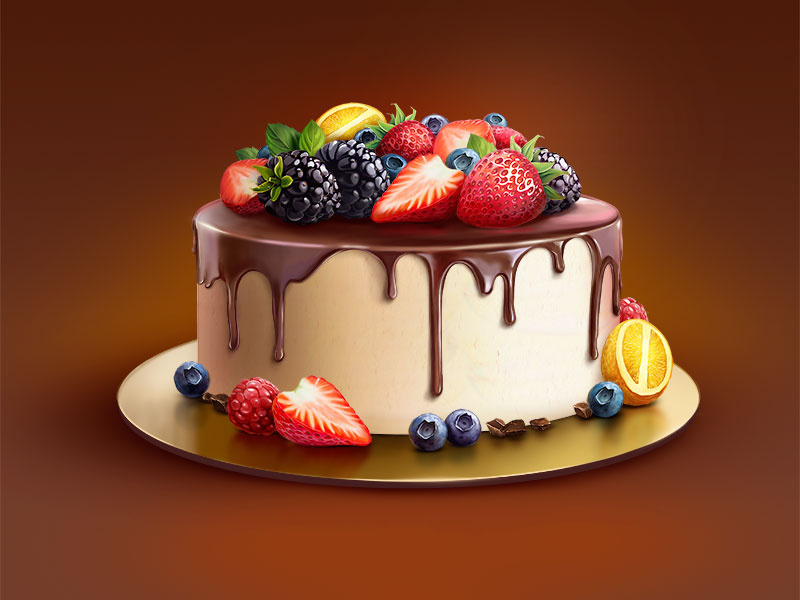 Cake chocolate glaze blackberry icon food cream raspberry blueberry strawberry berries cake
