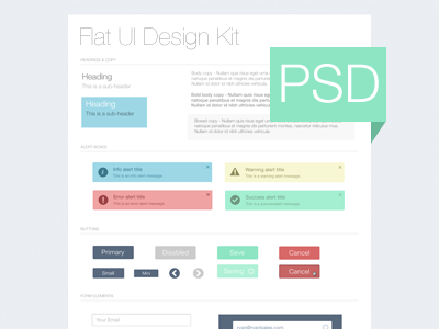 Flat UI Kit - Freebie PSD alert button flat form freebie psd ui ui kit