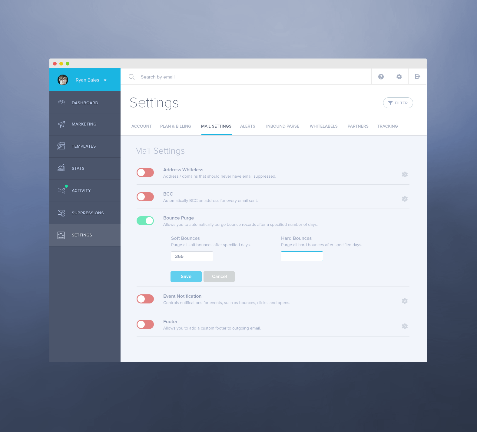 Email Settings by Ryan Bales on Dribbble