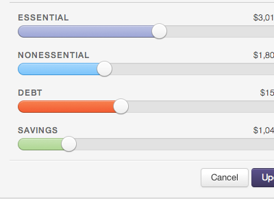 Category Sliders controls design slider ui