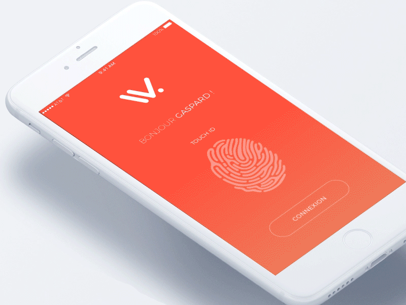 Log In with Touch ID 📱 animation gif gradient login sign up ui motion welcome screen
